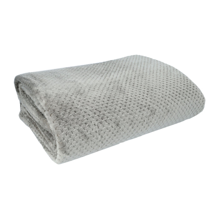 QUVIO Plaid 200 x 230 cm - Fleece - Grijs