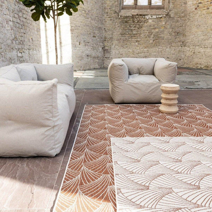 Interieur05 Buitenkleed Deco roest|wit dubbelzijdig - 240 x 340 cm