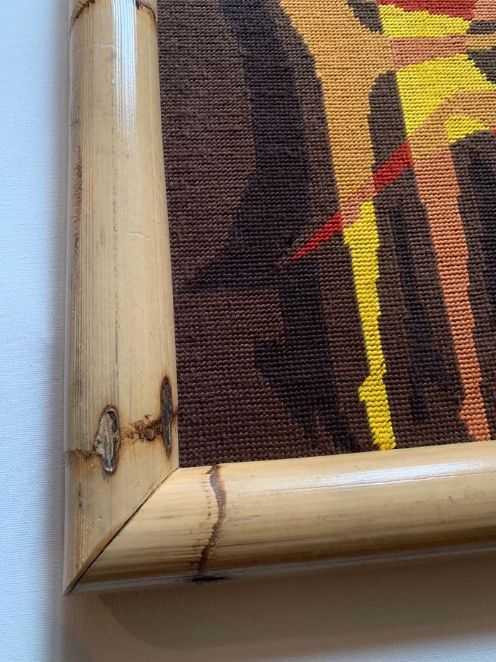 Reliving Modern Geborduurd Schilderij In Bamboe Lijst