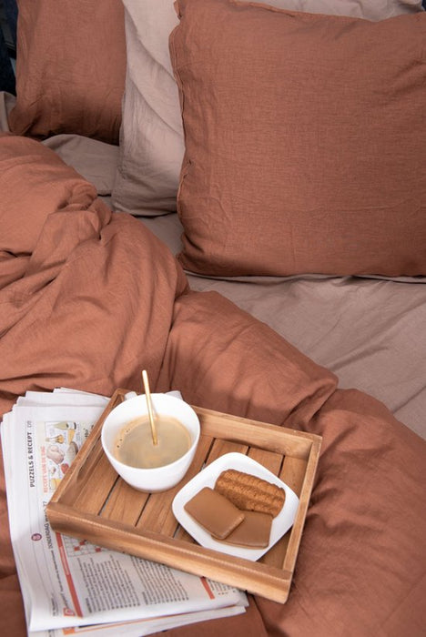 Halflinnen - Dusty Pink - Maat: 2-persoons (200 x 200|220 cm)