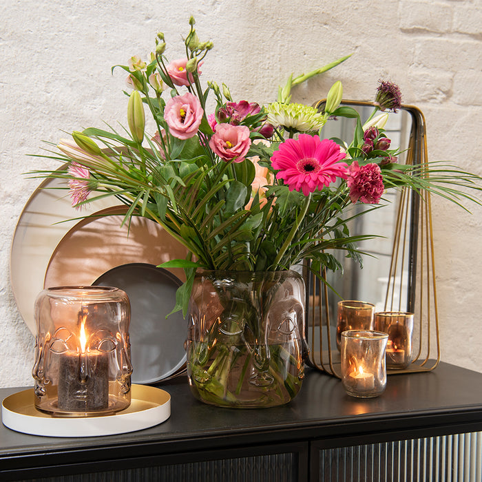 Clayre & Eef Spiegel 24x49 cm Koperkleurig Metaal Rechthoek Grote