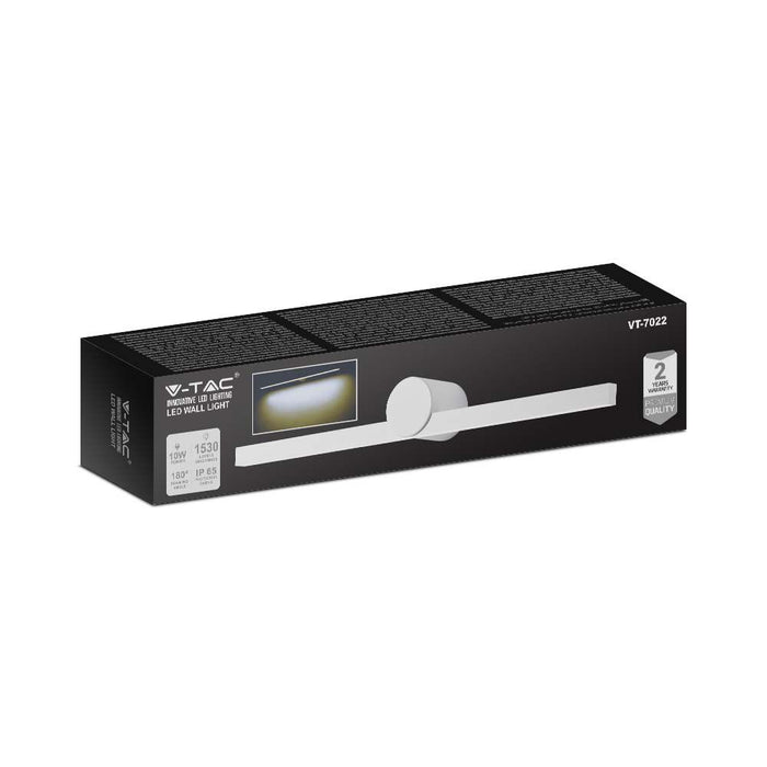 V-TAC VT-7022-W Spiegellampen voor wand - IP65 - Wit - 10W - 1530