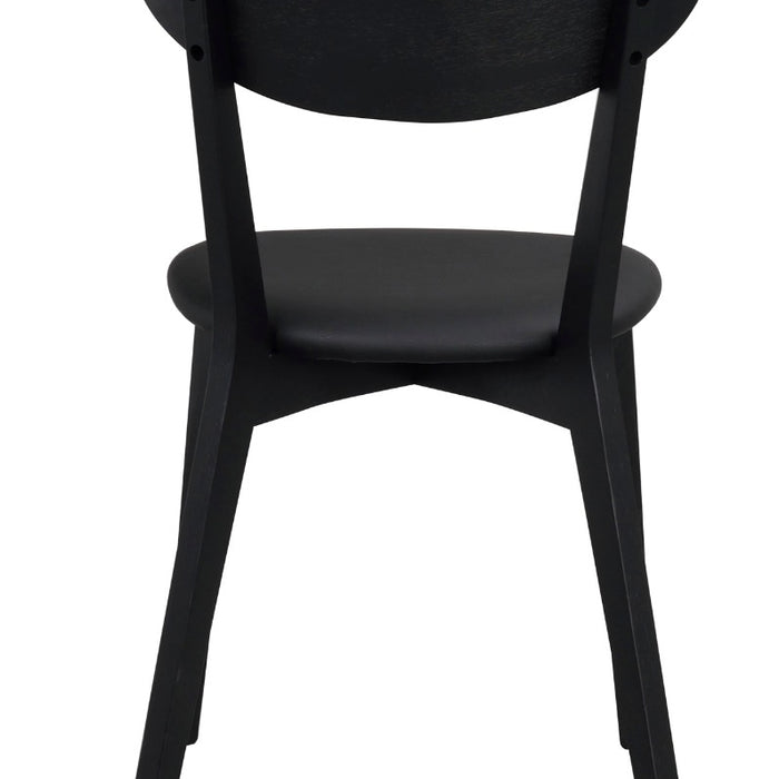 Rowico Ami Stoel - Set Van 2 - Zwart Kunstleer - Zwart Eiken