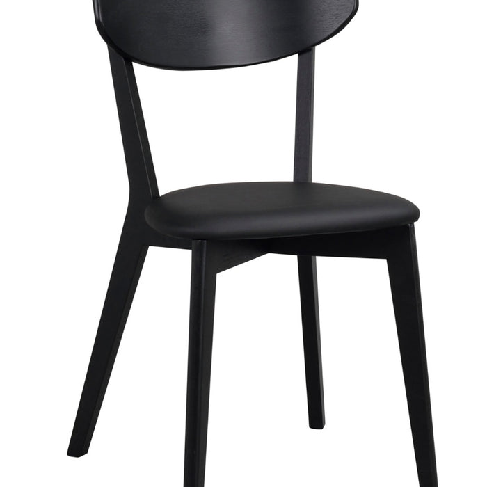 Rowico Ami Stoel - Set Van 2 - Zwart Kunstleer - Zwart Eiken