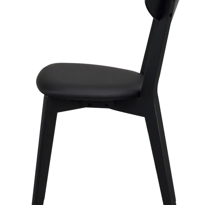 Rowico Ami Stoel - Set Van 2 - Zwart Kunstleer - Zwart Eiken