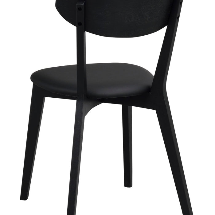 Rowico Ami Stoel - Set Van 2 - Zwart Kunstleer - Zwart Eiken