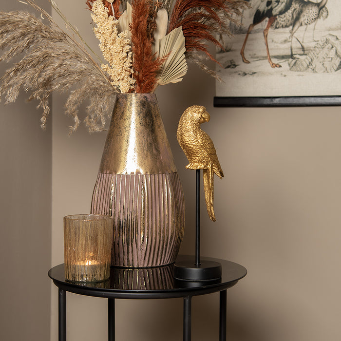 Clayre & Eef Vaas Ø 22x38 cm Koperkleurig Metaal Rond Decoratie Vaas