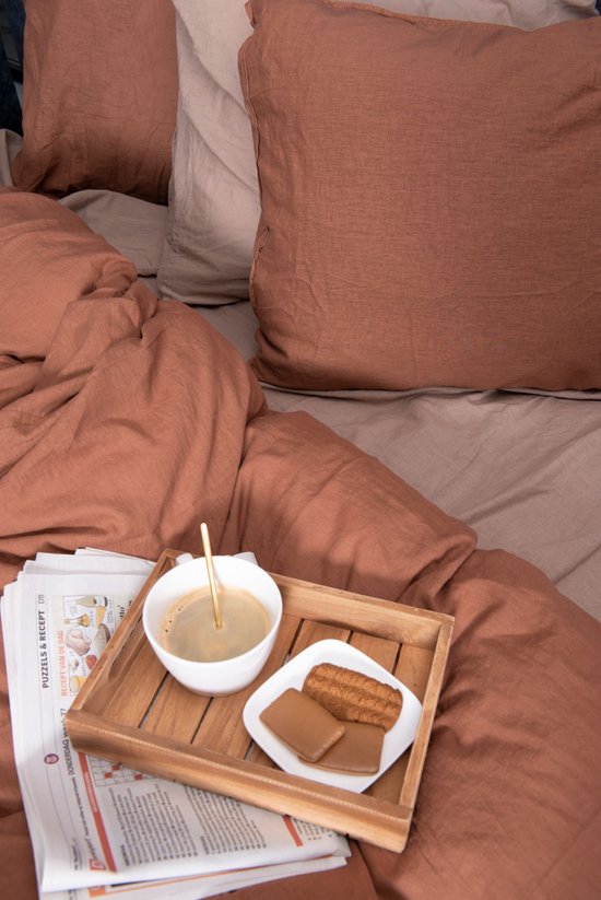 Halflinnen - Dusty Pink - Maat: 1-persoons (140 x 200|220 cm)