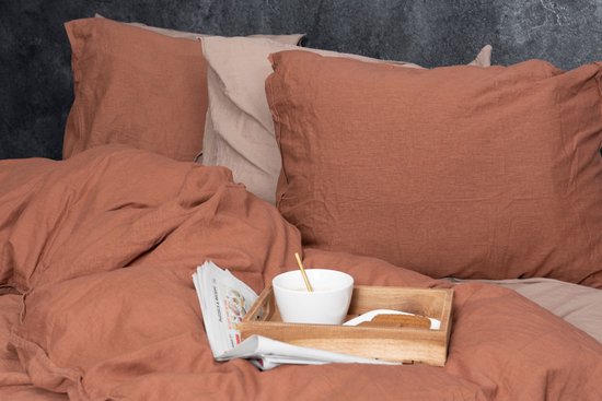 Halflinnen - Cinnamon - Maat: Lits-jumeaux (240 x 200|220 cm)