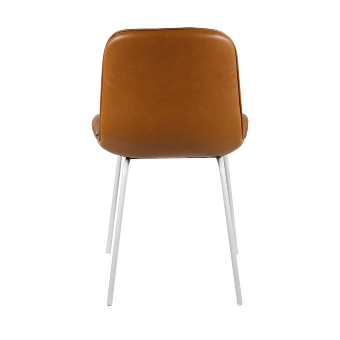 Nolon Nora-Fé eetkamerstoel kunstleer cognac - wit onderstel