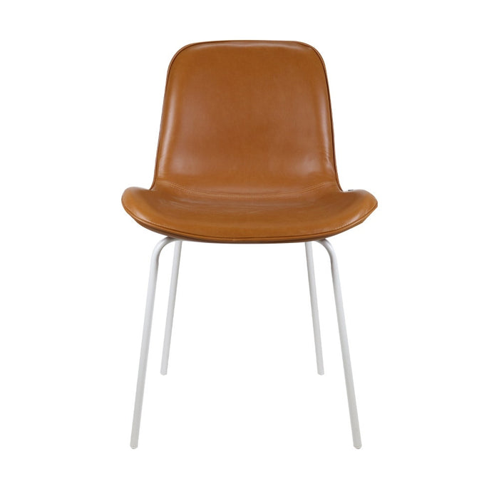 Nolon Nora-Fé eetkamerstoel kunstleer cognac - wit onderstel