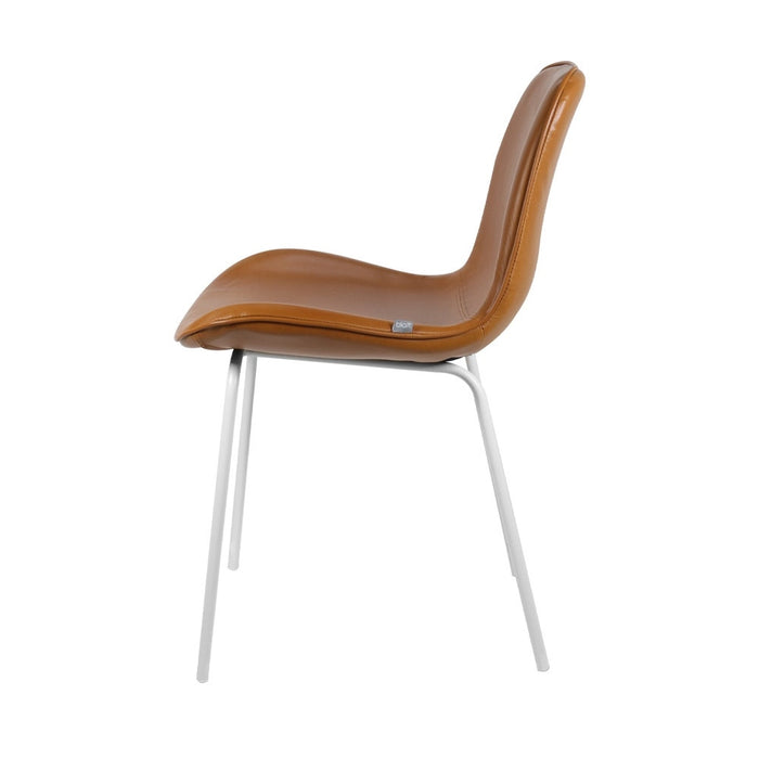 Nolon Nora-Fé eetkamerstoel kunstleer cognac - wit onderstel