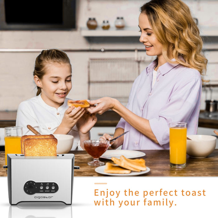 Aigostar Mini Sunshine - Broodrooster - Zwart|RVS - 2 sleuven