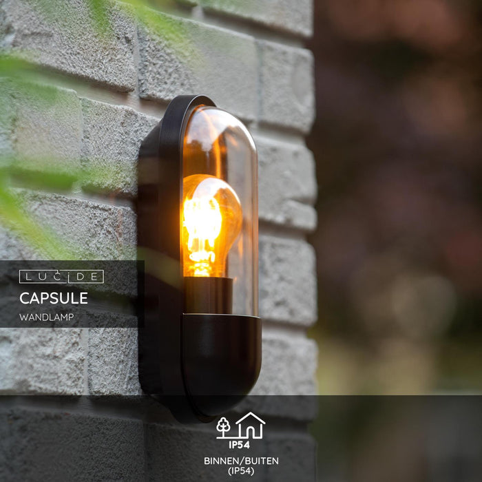 Lucide CAPSULE Wandlamp - Zwart