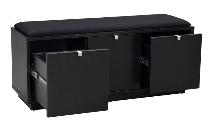 Rowico Home Confetti houten bank zwart met zwart zitkussen - 106 x 45