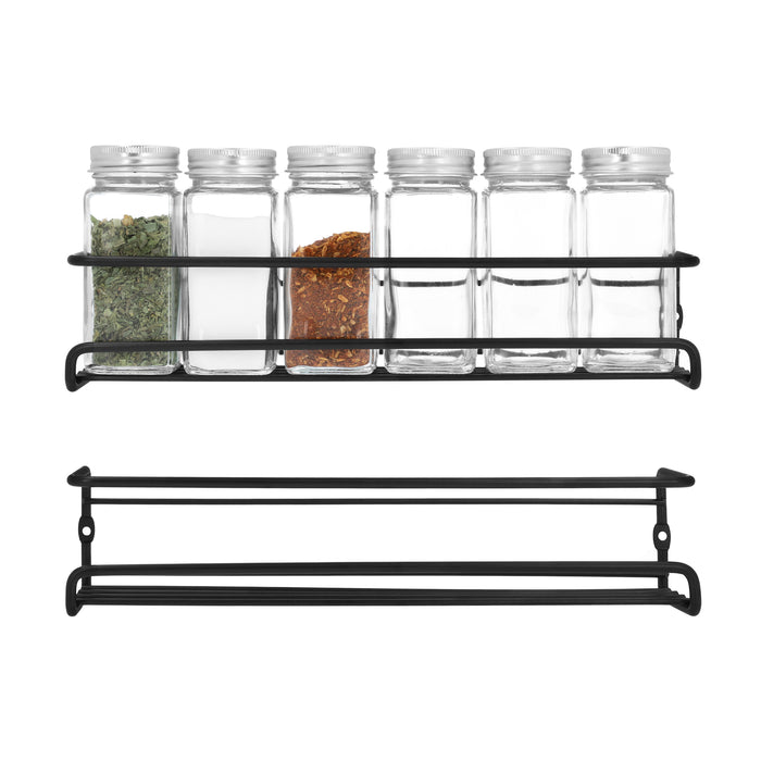 QUVIO Kruiden plank set van 2 - Metaal - Zwart