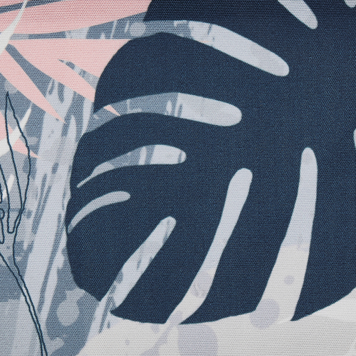 Beliani-ANZIO -Strandstoel set van 2-Donkerhout|Palm|Blauw-Polyester