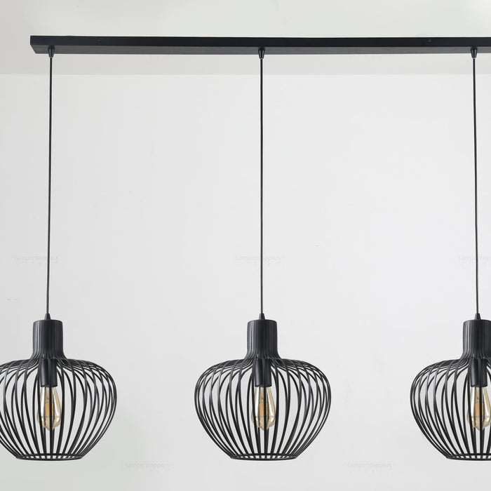 Freelight Hanglamp Arraffone Zwart 3 Lichts Balk