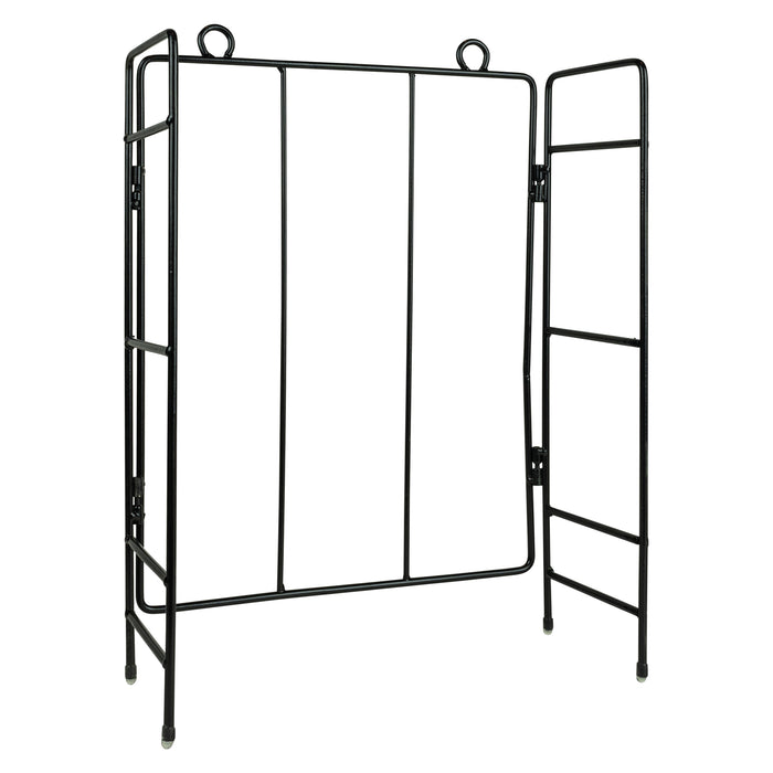 QUVIO Keukenrek wand staal en hout - Zwart en bruin