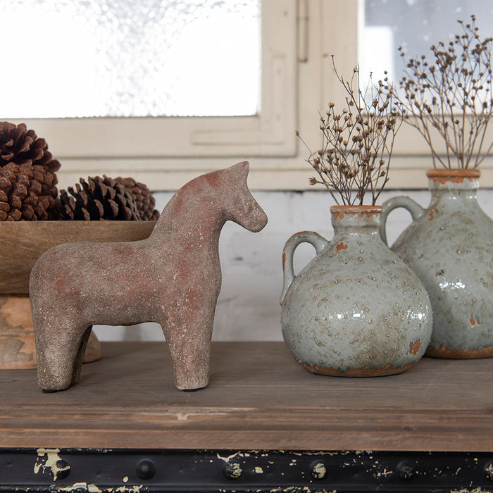 Clayre & Eef Vaas 15x15x16 cm Grijs Keramiek Decoratie Vaas