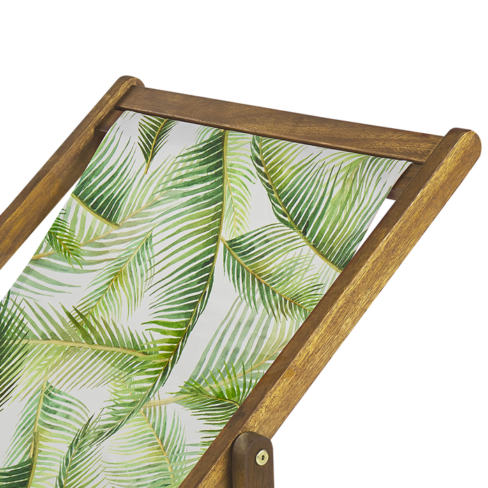 Beliani-ANZIO -Strandstoel set van 2-Lichthout|Groen|Palm-Polyester