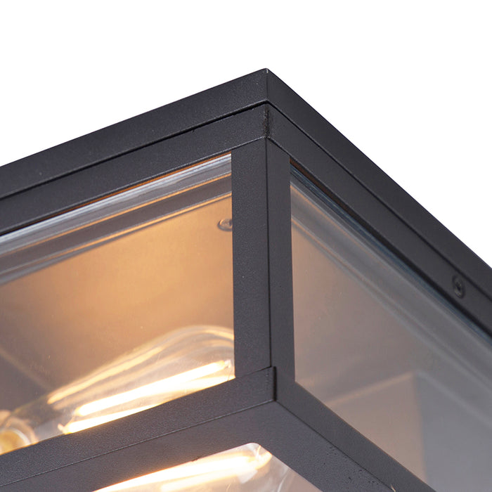 QAZQA Smart plafondlamp zwart IP44 2-lichts incl. Wifi ST64 -