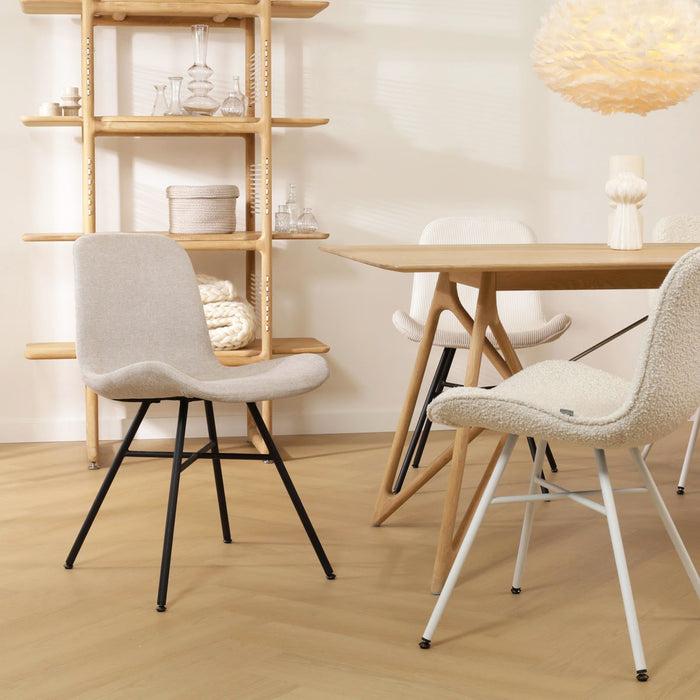 Nolon Noa-Fé Eetkamerstoel Beige - Stof - Zwart Onderstel