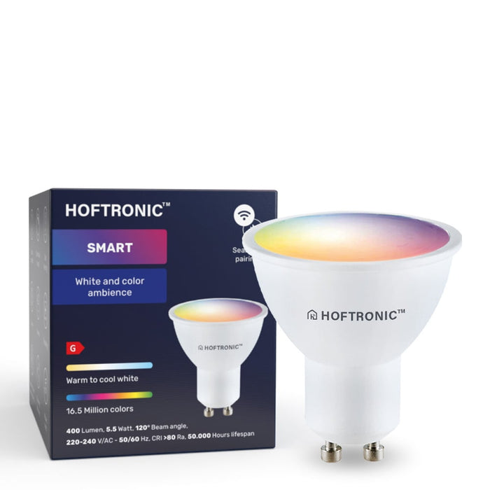 HOFTRONIC 10x GU10 Smart LED lamp 120° WiFi + Bluetooth RGBWW