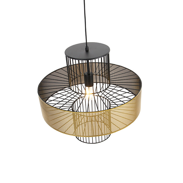 QAZQA Design hanglamp goud met zwart 50 cm - Tess