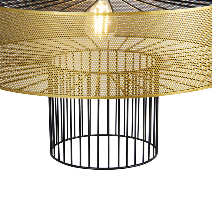 QAZQA Design hanglamp goud met zwart 50 cm - Tess