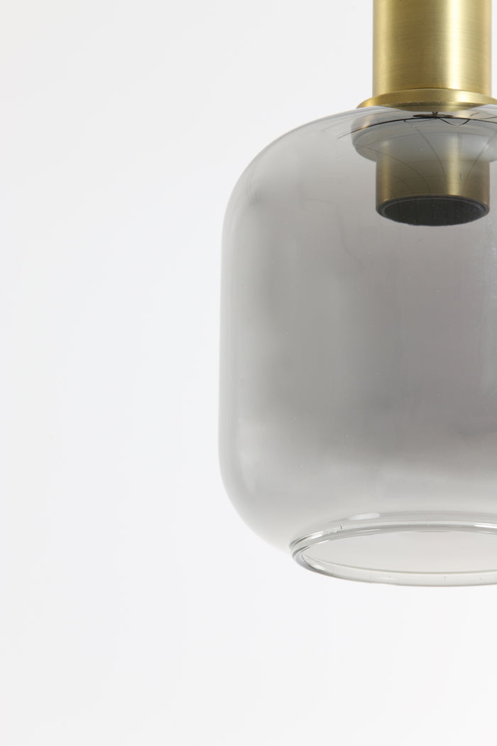Light&living Hanglamp Ø21x37 cm LEKAR antiek brons+smoke glas