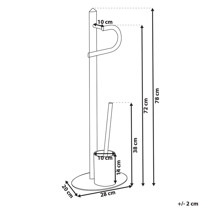 Beliani - SARTO - Toiletrol en borstelhouder - Zilver - Staal