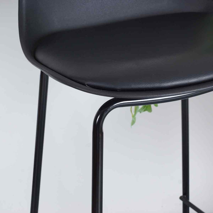 Essence Ferro barkruk zwart - zwart onderstel - 75 cm