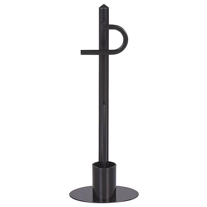 Beliani - SARTO - Toiletrol en borstelhouder - Zwart - Staal