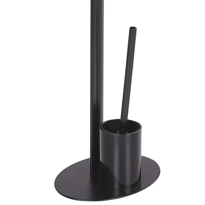 Beliani - SARTO - Toiletrol en borstelhouder - Zwart - Staal