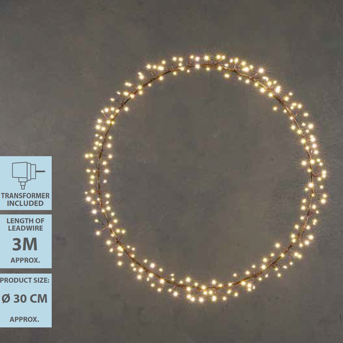 Luca Lighting Lichtkrans - Warm Witte LED Verlichting - Ø30 cm - Zwart