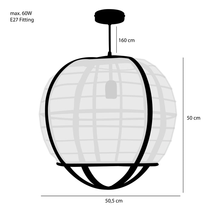 Mica Decorations Pella Hanglamp H50 x Ø50,5 cm Off White