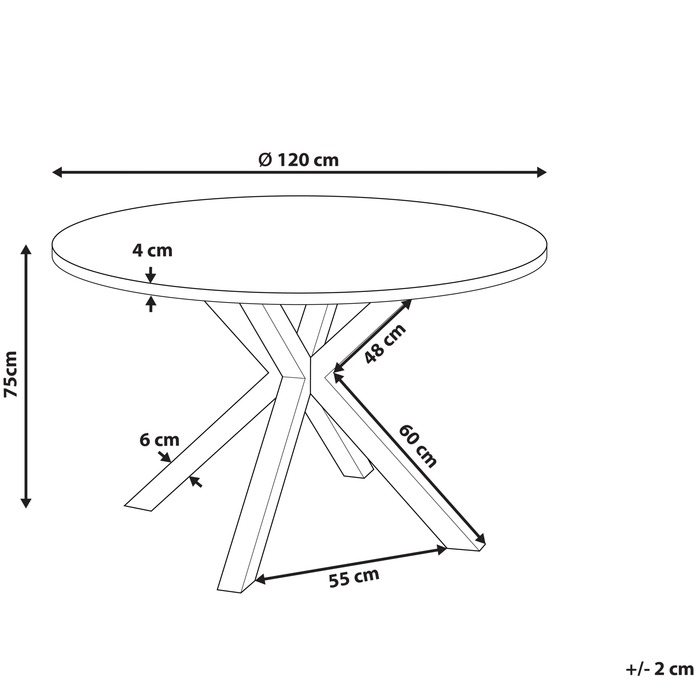 Beliani - MALETTO - Tuintafel - Grijs - 120 x 120 cm - Aluminium