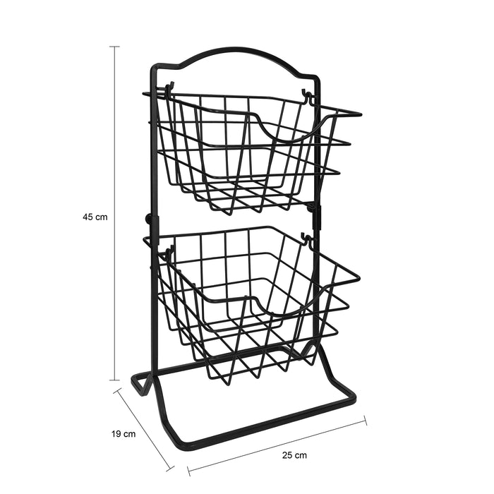QUVIO Fruitmand - 2 laags - Metaal