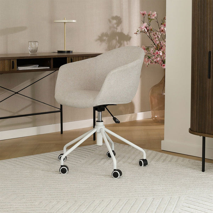 Nolon Nout-Otis Bureaustoel Beige - Armleuningen - Wit