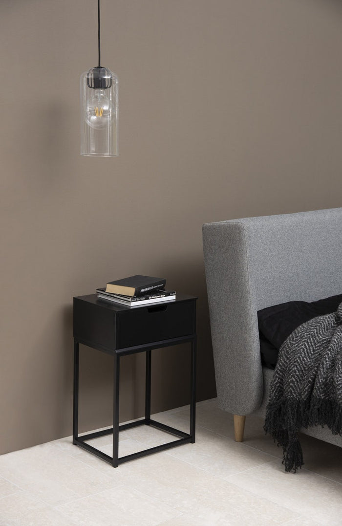 Lisomme Teun Houten Nachtkastje met Lade - Zwart