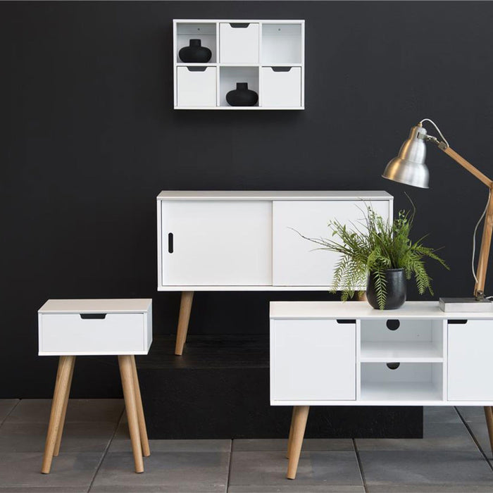 Lisomme Fabienne Houten Nachtkaste met Lade - Wit