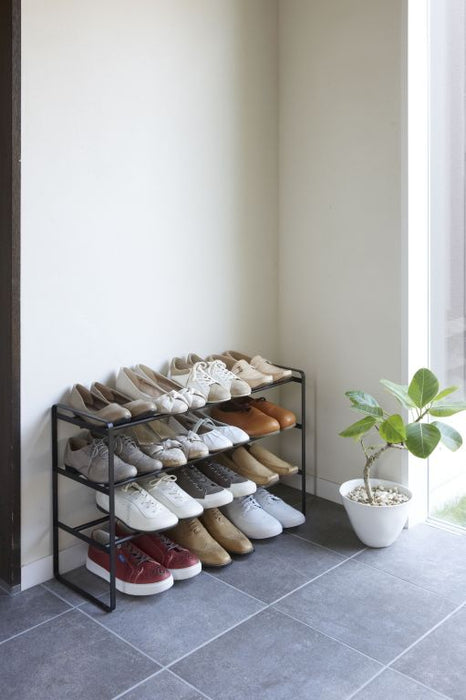 Yamazaki Schoenenrek Uitschuifbaar - Frame - 3 niveaus - Zwart