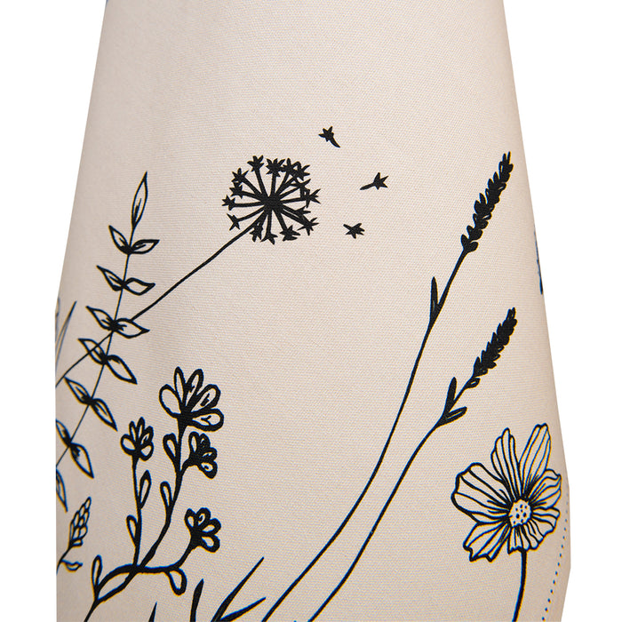 Clayre & Eef Theedoek 50x70 cm Beige Zwart Katoen Bloemen