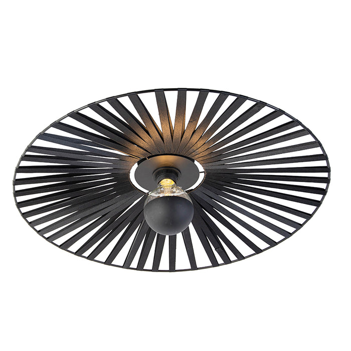 QAZQA Wandlamp leia - Zwart - Landelijk - D 60cm