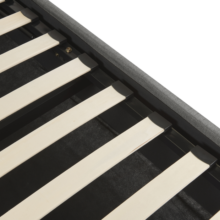 Beliani - DINAN - Kinderbed - Donkergrijs - 90 x 200 cm - Polyester