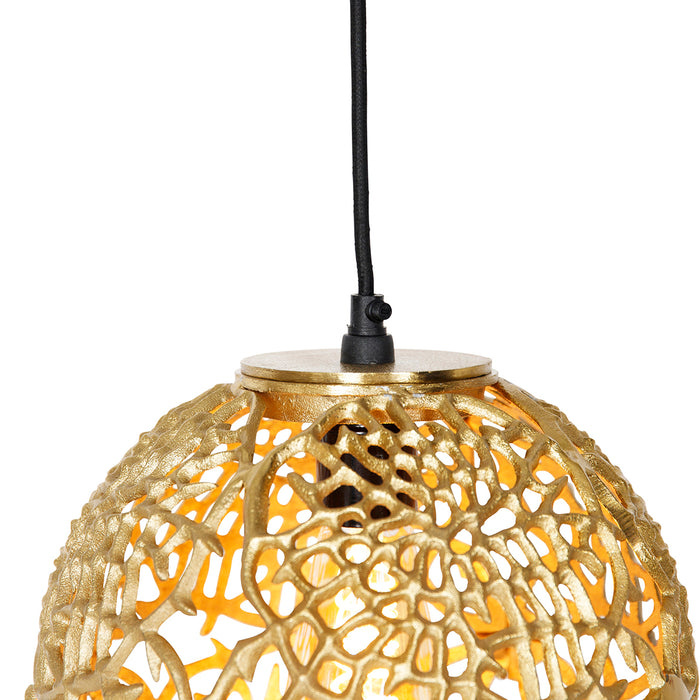 QAZQA Art deco hanglamp goud met zwart - Maro