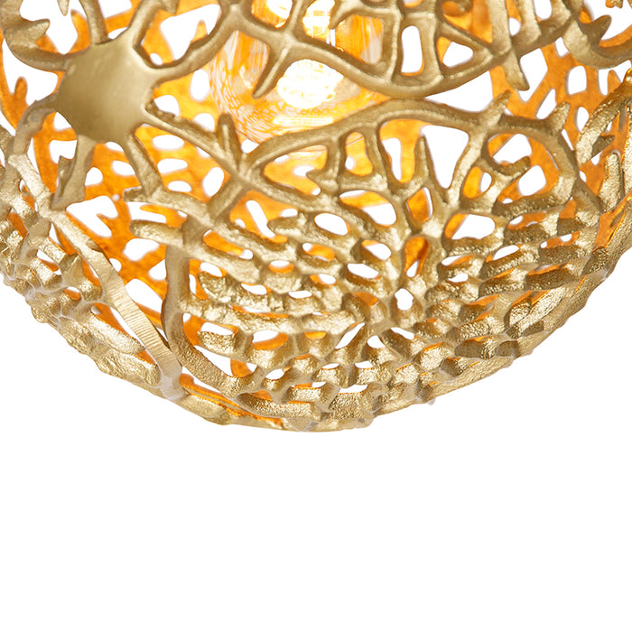 QAZQA Art deco hanglamp goud met zwart - Maro