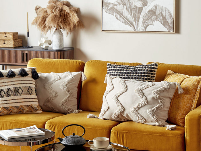 Beliani-CERINTHE -Sierkussen set van 2-Beige-40 x 60 cm-Katoen