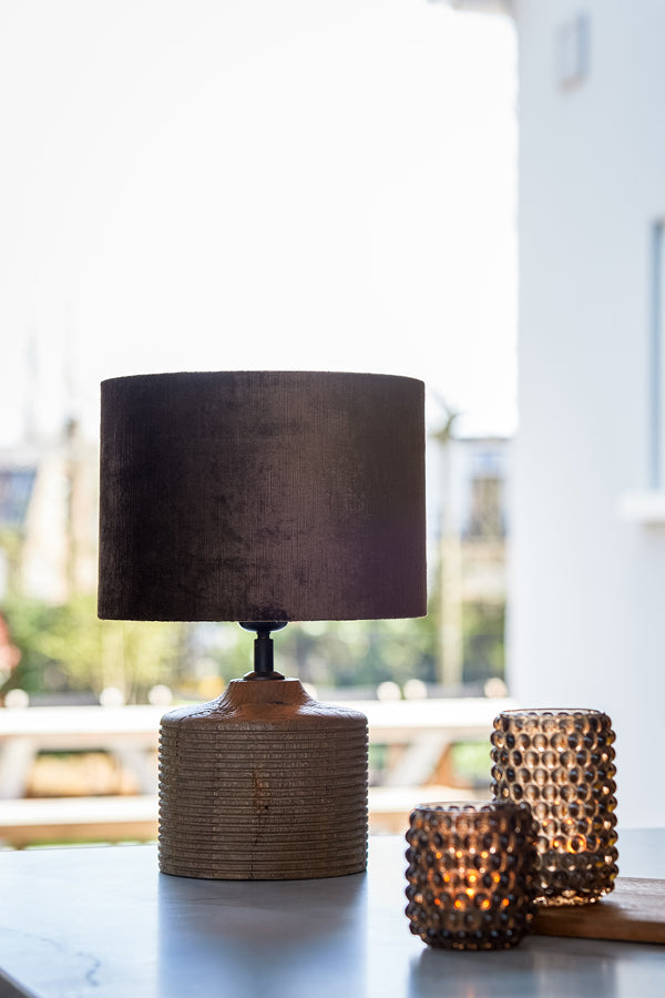 Light & Living Light&living Kap cilinder 25-25-18 cm GEMSTONE bruin